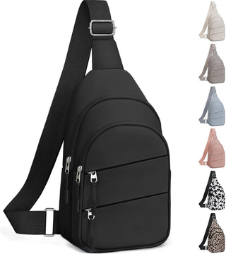 Tuwubi Crossbody Bags for Women, Sling Bag for Men, Small Hiking Backpack Anti Theft Lightweight for Outdoors Travel (M, Black)