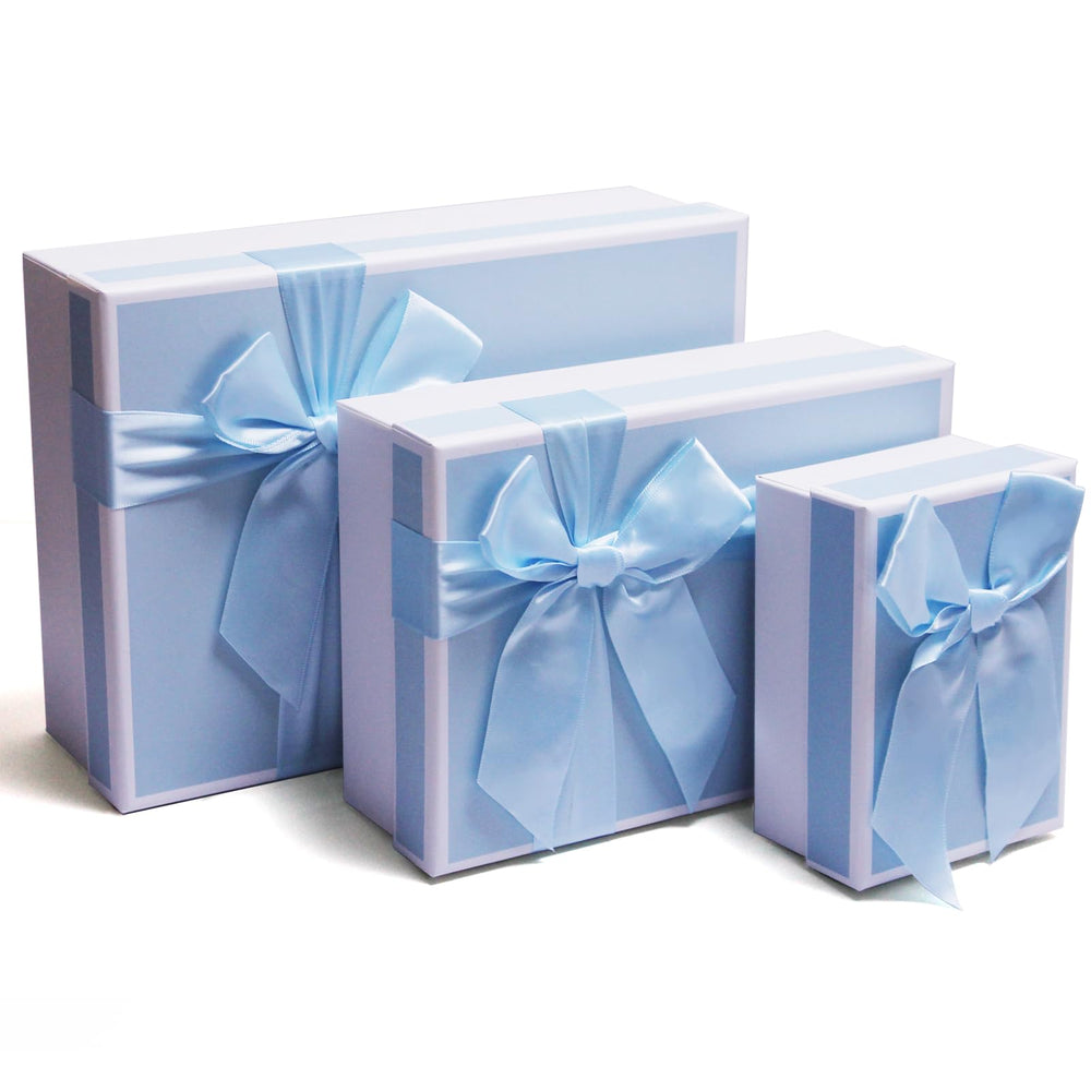 Airuisike Black Gift Boxes with Gold Ribbons & Bows - (3 Sizes) Sturdy Gift Boxes with Lids for Presents - Elegant Gift Wrapping Boxes for Gift Wrapping