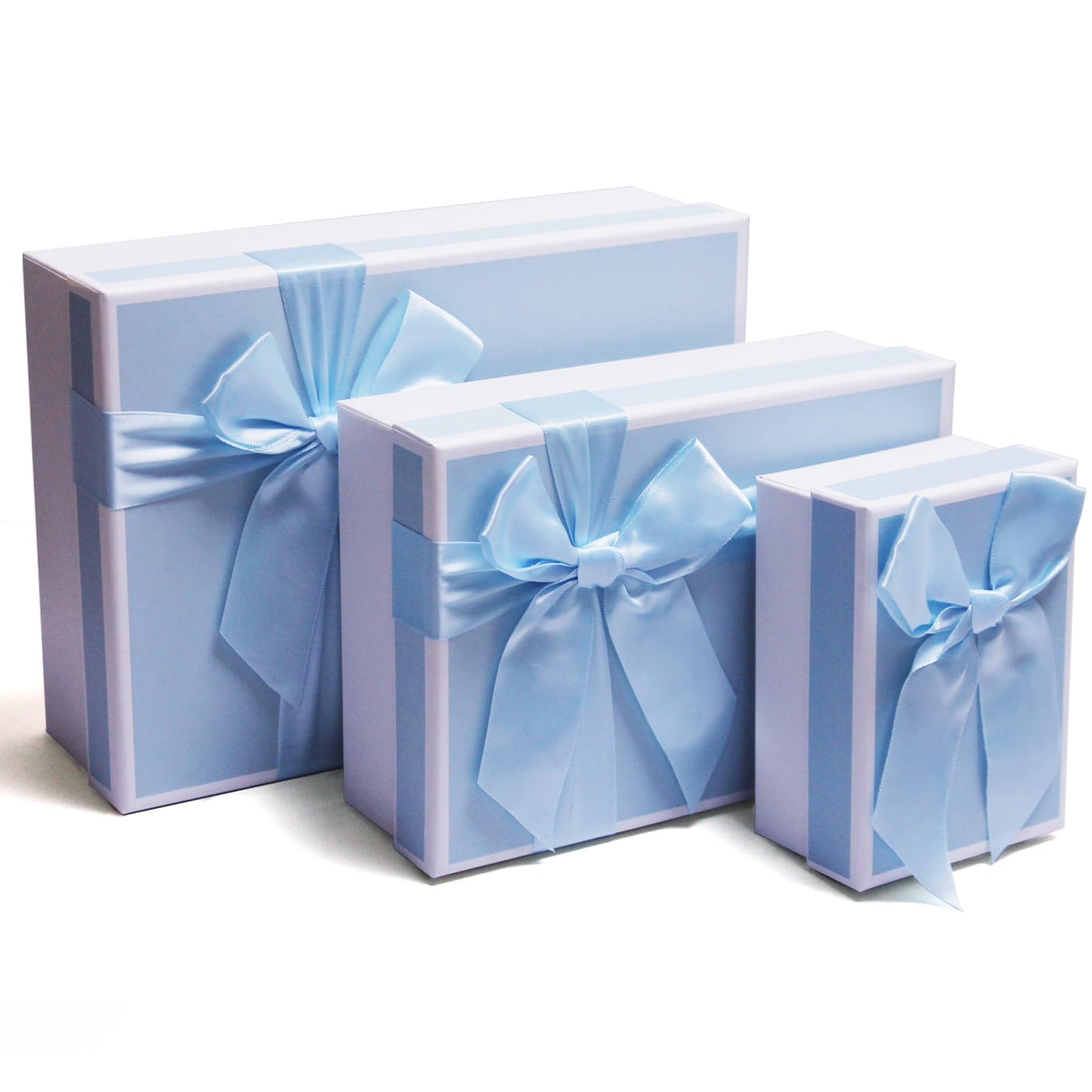 Airuisike Black Gift Boxes with Gold Ribbons & Bows - (3 Sizes) Sturdy Gift Boxes with Lids for Presents - Elegant Gift Wrapping Boxes for Gift Wrapping