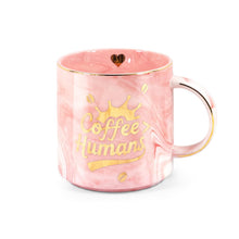"Coffee＞Human" Ceramic coffee Mug - Funny Novelty Gift for Moms, Friends, Teachers & Coworkers - 13oz Adorable Pink Cup for Birthdays, Holidays & Daily Use - Cute for Women, Teens & Coffee Lovers