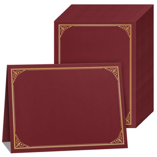 SUNEE 10 Packs Navy Blue Certificate Holders, 250gsm, for 8.5x11 Award Certificates, Certificate Covers with Gold Foil Border