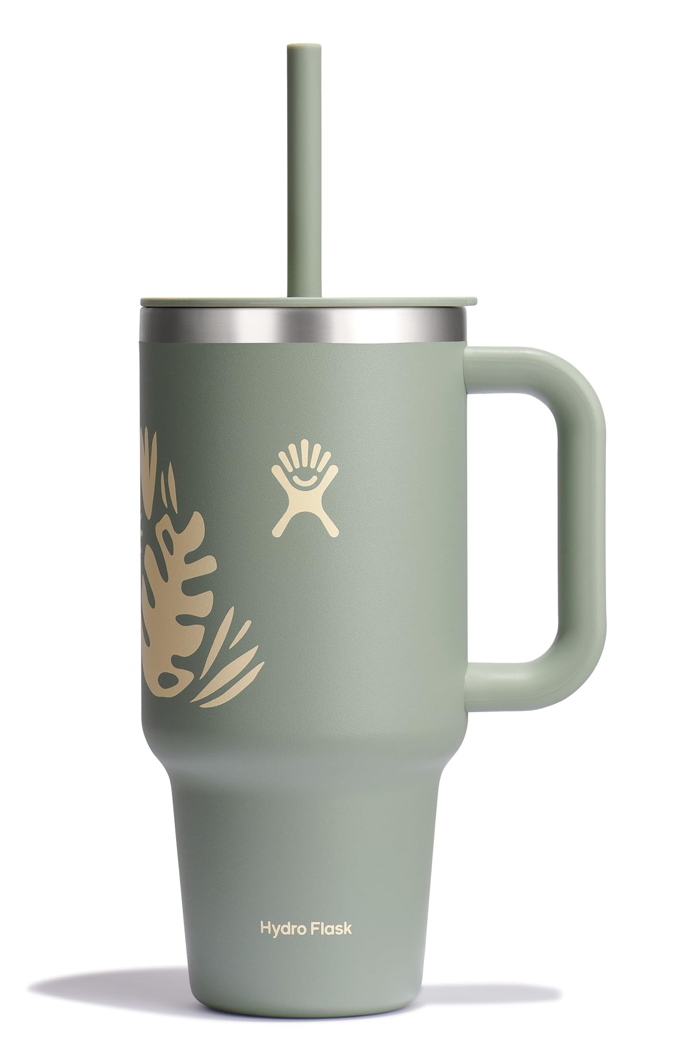 Hydro Flask Travel Tumbler with Handle, Lid and Straw - Insulated Stainless Steel in 32 Oz Trillium