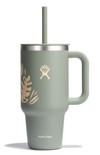 Hydro Flask Travel Tumbler with Handle, Lid and Straw - Insulated Stainless Steel in 32 Oz Trillium