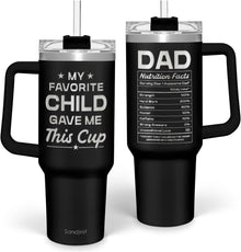 SANDJEST Dad Gift from Daughter, 40oz Stainless Steel Insulated Coffee Tumbler With Lid & Straw, Travel Cup Gift for Dad, Christmas Birthday Father's Day