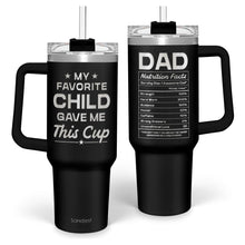 SANDJEST Dad Gift from Daughter, 40oz Stainless Steel Insulated Coffee Tumbler With Lid & Straw, Travel Cup Gift for Dad, Christmas Birthday Father's Day