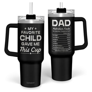 SANDJEST Dad Gift from Daughter, 40oz Stainless Steel Insulated Coffee Tumbler With Lid & Straw, Travel Cup Gift for Dad, Christmas Birthday Father's Day