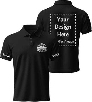 Custom Polo Shirts for Men Women, Personalized Business Golf Shirt, Customized Breathable Casual Polo Shirts for Company