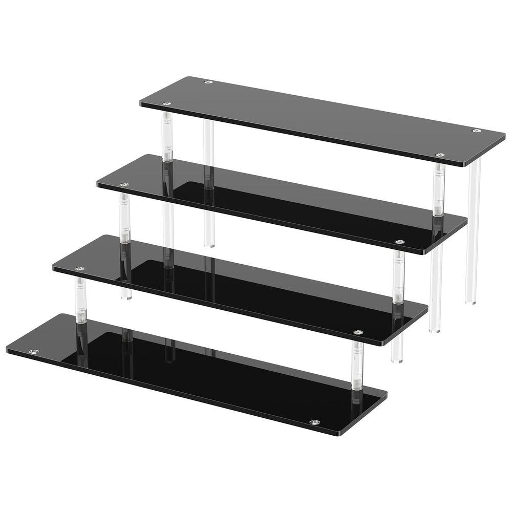 4 Tier Acrylic Display Risers, Clear Perfume Organizer Stand, Large Cupcake Stand Holder, Dessert Display for Party, Display Shelf for Figure and Collection, Riser Stand for Decoration and Organizer