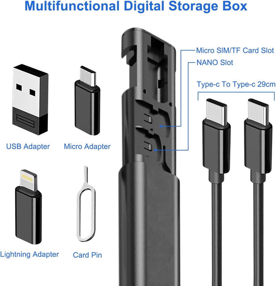 Multi USB Charging Adapter Cable & Conversion Set, USB A to Type C & Lightning Adapter, 60W Fast Charging & Data Transfer Cable - hover image