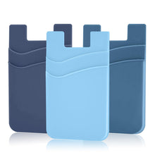 SS Card Holder for Back of Phone, Cell Phone Wallet Stick-on Credit Card Sleeve Pocket Silicone Pouch Compatible for iPhone, Samsung Galaxy and Most SamrtPhones 4 Pack