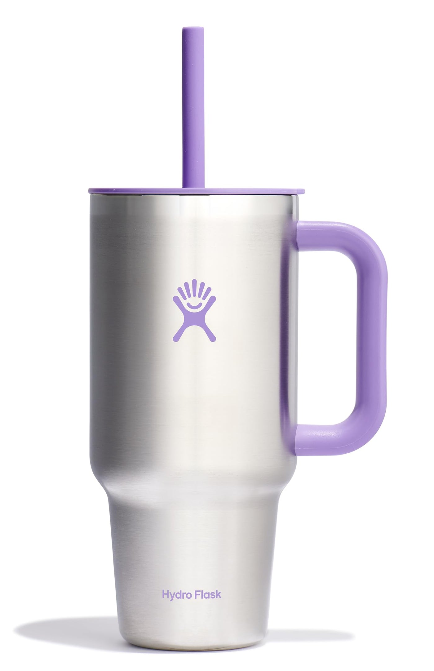 Hydro Flask Travel Tumbler with Handle, Lid and Straw - Insulated Stainless Steel in 32 Oz Trillium