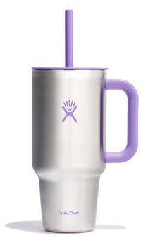 Hydro Flask Travel Tumbler with Handle, Lid and Straw - Insulated Stainless Steel in 32 Oz Trillium