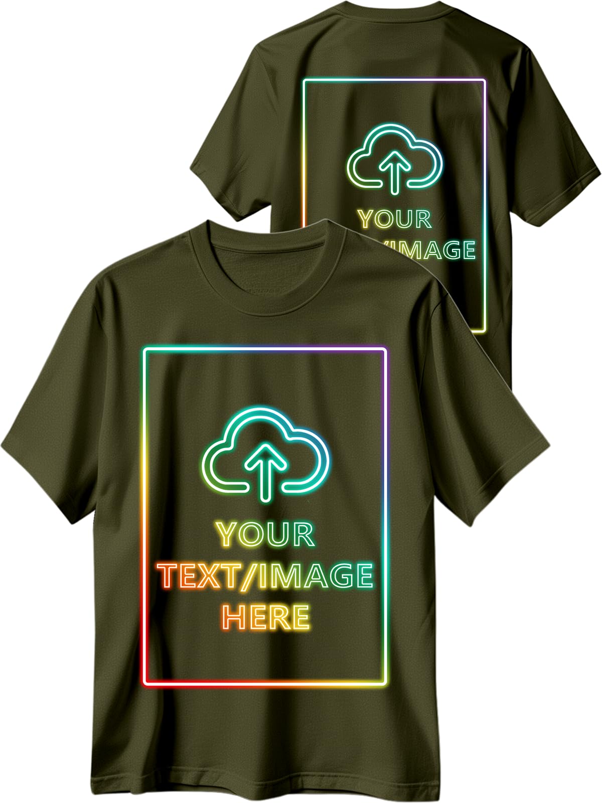 Custom T Shirts with Photo/Logo/Text - Personalized Comfort Cotton Tee for Men Women Design Your Own Shirt Front & Back Print