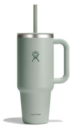 Hydro Flask Travel Tumbler with Handle, Lid and Straw - Insulated Stainless Steel in 32 Oz Trillium