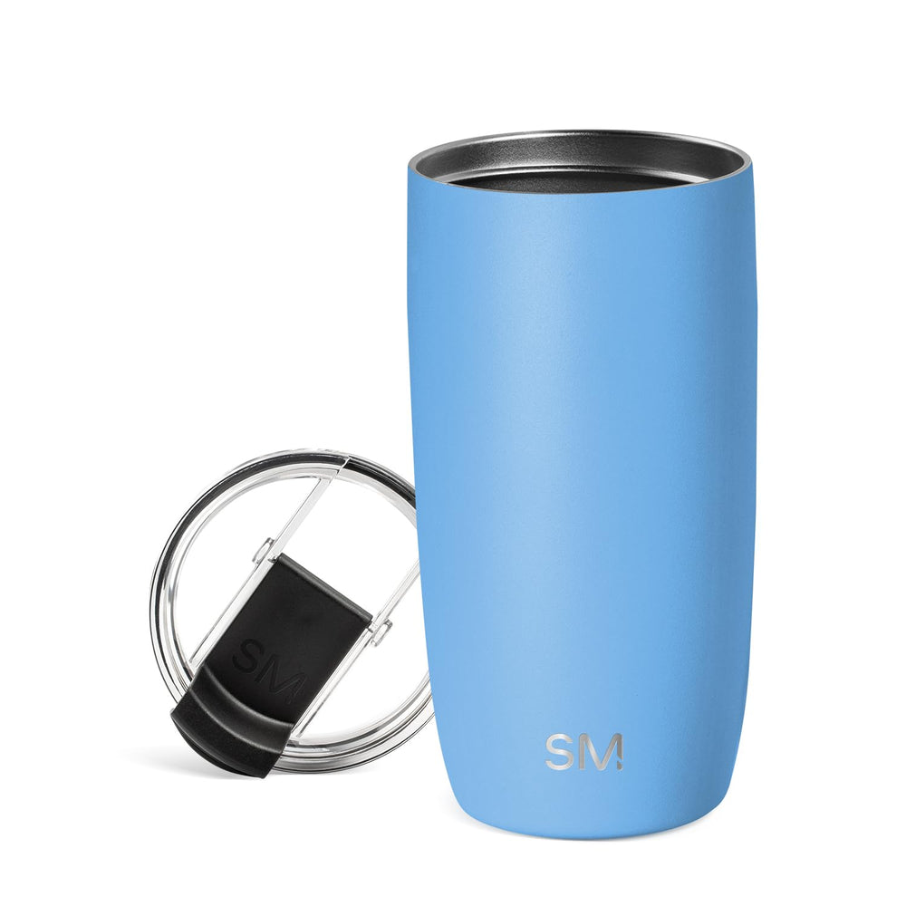 Simple Modern Voyager Tumbler with Flip Lid | Travel Coffee Mug | Insulated Stainless Steel Cold Brew Iced or Hot Coffee Cup | Gifts for Women Men Her Him | 16oz, Almond Birch