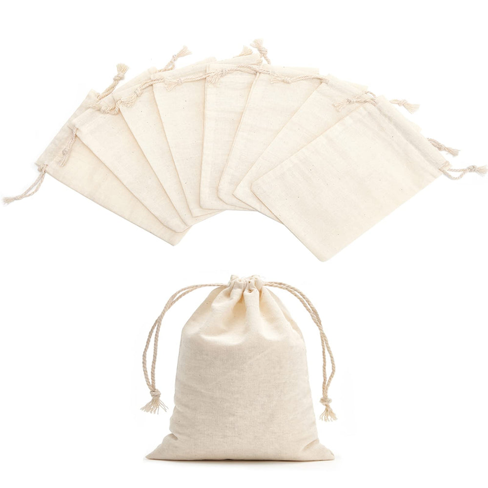 Tendwarm 20 Pack 3.9x5.9 Inches Cotton Drawstring Bags Reusable Muslin Sachet Bag for Party Wedding Storage Home Supplies
