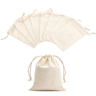 Tendwarm 20 Pack 3.9x5.9 Inches Cotton Drawstring Bags Reusable Muslin Sachet Bag for Party Wedding Storage Home Supplies