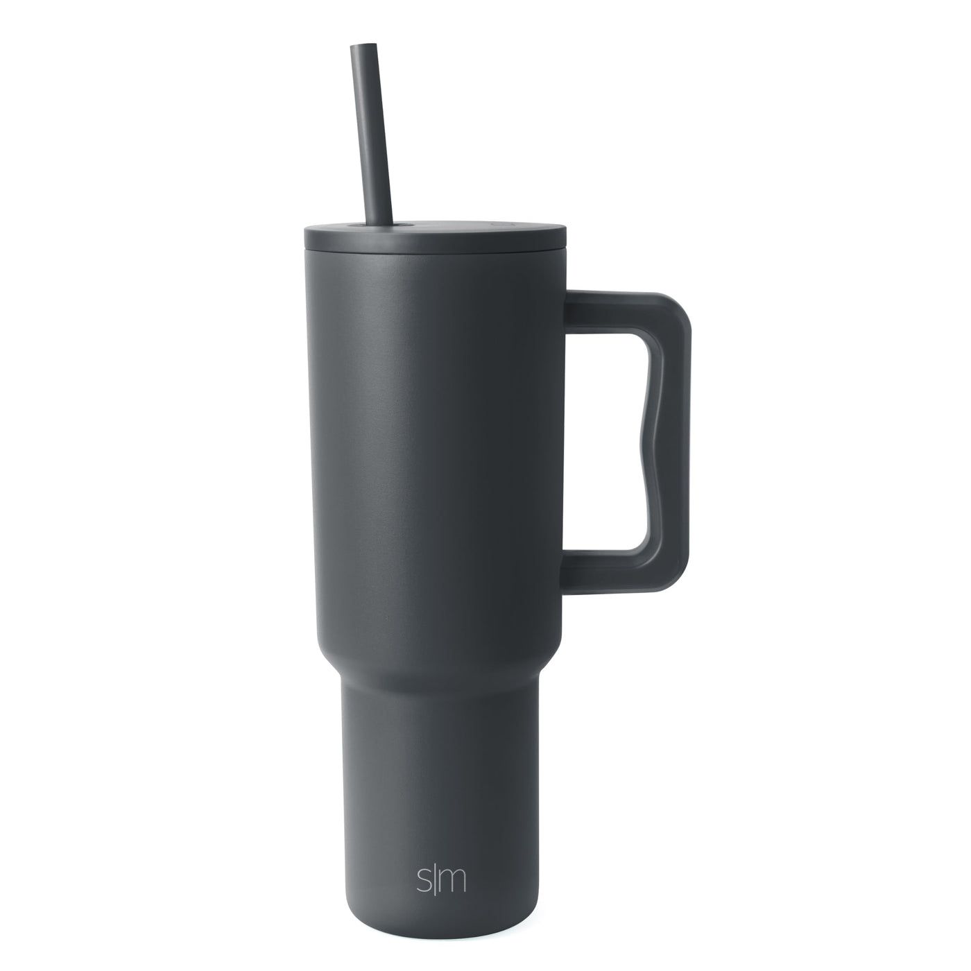 Simple Modern 40 oz Trek Tumbler with Handle and Straw Lid | Cup Holder Friendly Insulated Stainless Steel Travel Mug | Midnight Black