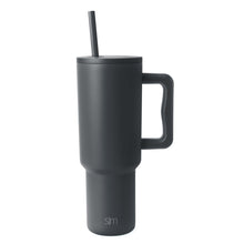 Simple Modern 40 oz Trek Tumbler with Handle and Straw Lid | Cup Holder Friendly Insulated Stainless Steel Travel Mug | Midnight Black