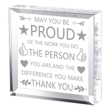 Yookeer Thank You Appreciation Gifts for Coworkers Retirement Gift for Employees Women Men May You Be Proud of The Work Acrylic Plaque Decor for Nurse Friend Boss(Stylish Style)