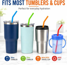 Reusable Silicone Straws for Tumblers, Smoothies & Kids Drinks – 15 Pack Flexible BPA-Free Drinking Straws with 2 Cleaning Brushes – Soft on Teeth & Lips – Fits 20oz & 30oz Tumblers