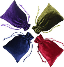 HRX Package Soft Velvet Gift Bags, 5.1x7.8 inch Velvet Drawstring Pouches for Tarot Rune Jewelry Crystal 4 Pack