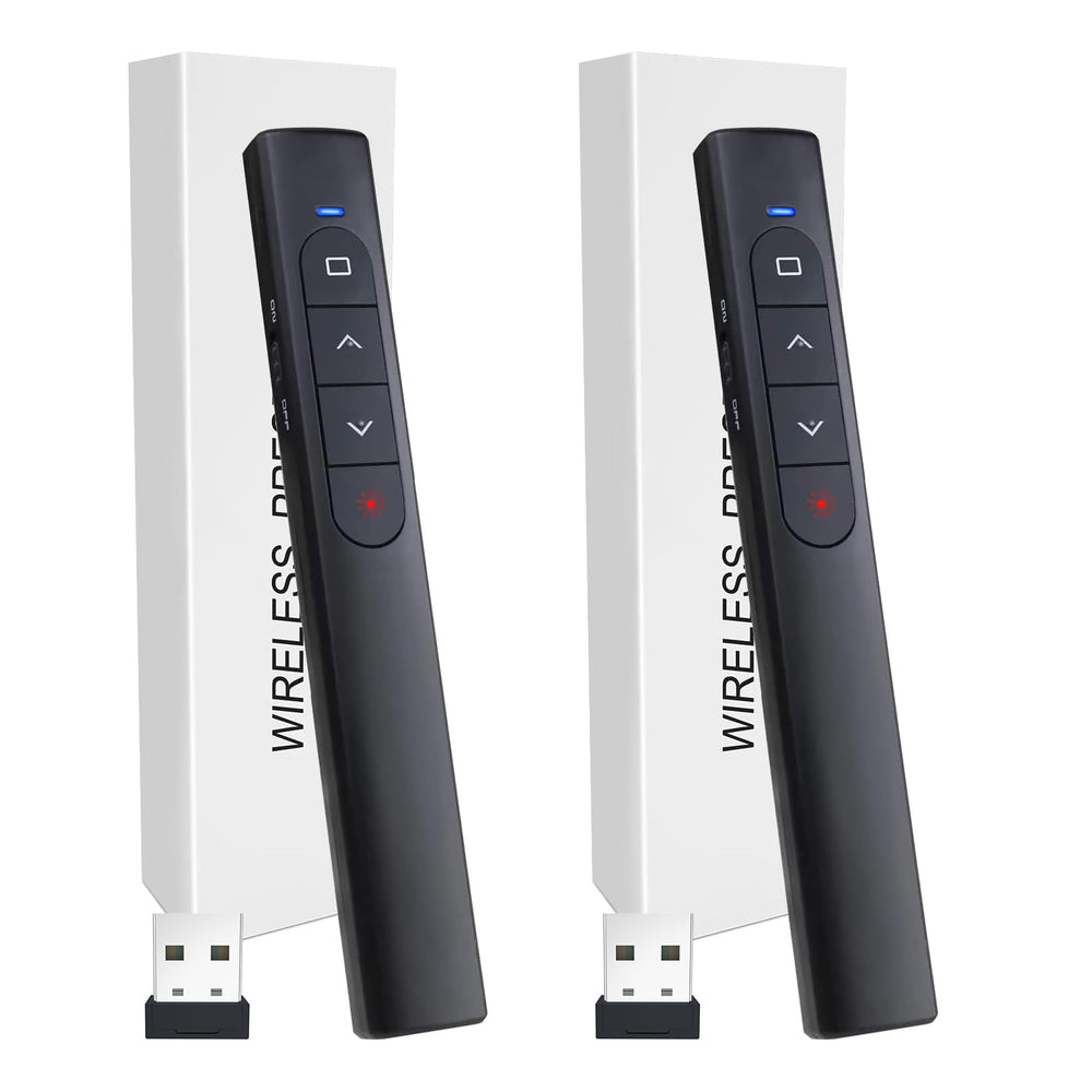 Wireless Presenter Remote, Presentation Clicker with Hyperlink & Volume Remote Control PowerPoint Office Presentation Clicker for Keynote/PPT/Mac/PC/Laptop(Battery Included)