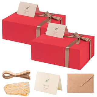 LIFELUM Gift Box 13.5''x10''x4'' Large Gifts Box with Magnetic Lids Black Gift Boxes for Father's Day graduation gifts Contains Card, Ribbon, Filler