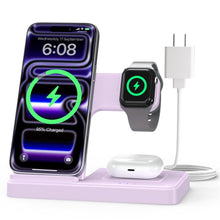 Wireless Charger iPhone Charging Station: 3 in 1 Charger Stand Multiple Devices for Apple - iPhone 17 16e 16 15 14 Pro Max 13 12 11 - Watch 11 10 9 8 7 6 5 4 3 2 SE and Ultra Series - Airpods 4 3 Pro