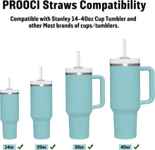 PROOCI 10-Pack 12" Replacement Straws for Stanley & Yeti 30oz-40oz Cup Tumbler, Food Grade Tritan Plastic Reusable Straws with Cleaning Brush, Clear Long Straw for Drinking Smoothie, Cocktails, Juice