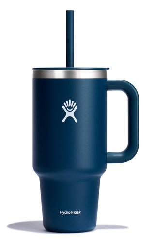 Hydro Flask Travel Tumbler with Handle, Lid and Straw - Insulated Stainless Steel in 32 Oz Trillium