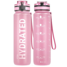 Sahara Sailor Water Bottle 32oz, Durable and Leakproof Water Bottles Motivational with Time Marker, Tritan, BPA Free, Wide Mouth with Easy Clean Brush for Gym, Travel, Home, School, Office (1 Bottle)