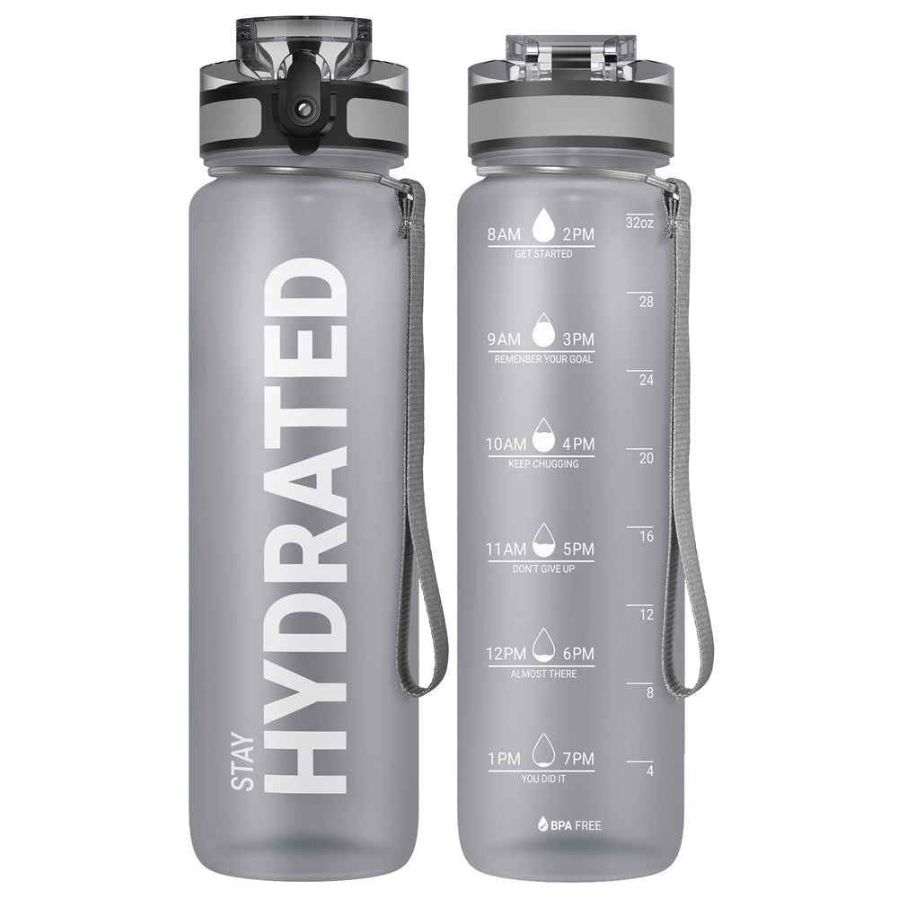 Sahara Sailor Water Bottle 32oz, Durable and Leakproof Water Bottles Motivational with Time Marker, Tritan, BPA Free, Wide Mouth with Easy Clean Brush for Gym, Travel, Home, School, Office (1 Bottle)