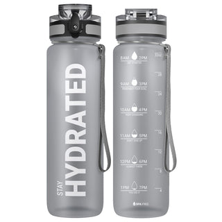 Sahara Sailor Water Bottle 32oz, Durable and Leakproof Water Bottles Motivational with Time Marker, Tritan, BPA Free, Wide Mouth with Easy Clean Brush for Gym, Travel, Home, School, Office (1 Bottle)