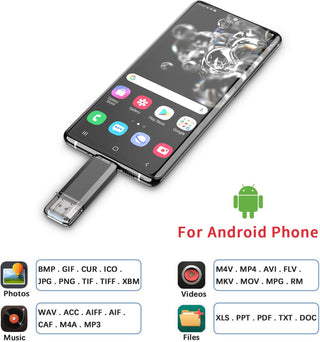 Vansuny 2 Pack 128GB USB C Flash Drive 2 in 1 OTG USB 3.0 + Tape C Memory Stick with Keychain Dual Type C Thumb Drive Photo Stick Jump Drive (Black and Silver)