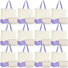 Sanwuta 24 Pcs Canvas Tote Bags Bulk 18.5" Cotton Cosmetic Bags Reusable Shopping Tote with Handles