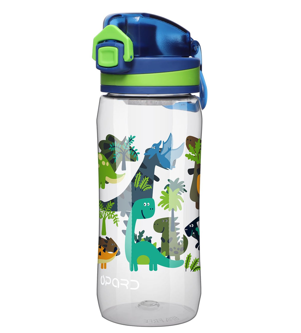 Opard Zip 20oz Plastic Water Bottle Dishwasher Safe, Leakproof Flip-Top Lid, BPA Free Tritan, Wide Mouth Reusable Kids Water Bottle for School Hiking Commuting Outdoor Travel and Gym
