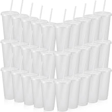 Honeydak 15 Pack Tumbler with Straw and Lid Bulk Cups for Gifts Water Bottle Iced Coffee Travel Mug Cup Reusable Plastic Tumblers for Party Birthdays 24-27 oz (Solid Color)