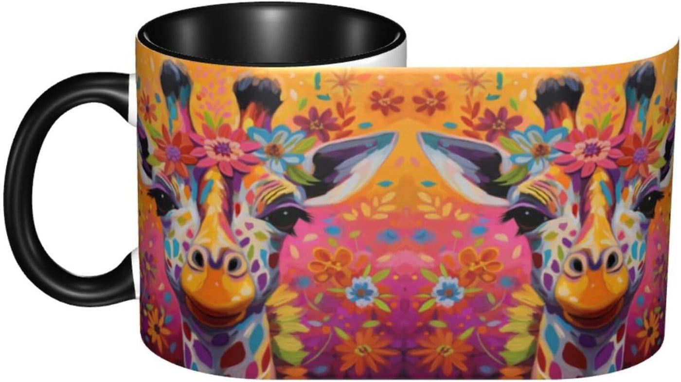 Yrebyou Giraffe Coffee Mug 11oz Ceramic Tea Cup for Women Men Birthday Christmas Gifts Office Home Microwave Funny Novelty