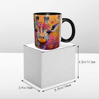 Yrebyou Giraffe Coffee Mug 11oz Ceramic Tea Cup for Women Men Birthday Christmas Gifts Office Home Microwave Funny Novelty
