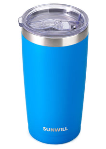 SUNWILL Travel Coffee Tumbler 20 oz, Insulated Mug with Lid, Stainless Steel Cup for Outdoor, Powder Coated Navy