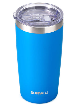 SUNWILL Travel Coffee Tumbler 20 oz, Insulated Mug with Lid, Stainless Steel Cup for Outdoor, Powder Coated Navy