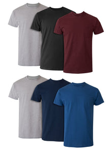 Hanes Men's Pocket T-Shirt Pack, 6-Pack, Cool & Breathable Cotton Tees, Stay-Tucked Undershirts for Men