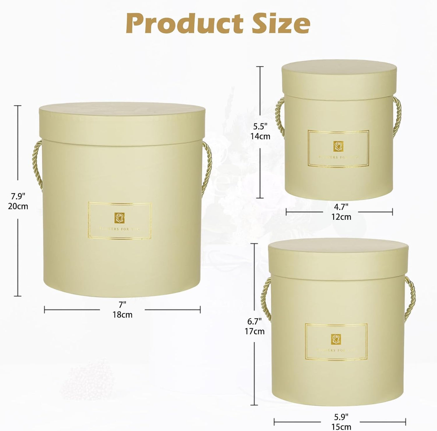Hollyone Ivory Gift Box with Lids Set of 3 Round Nesting Gift Boxes for Presents 3 Assorted Sizes Flowers Arrangements Box for Gift Giving Christmas Valentine Thanksgiving Mom Gifts Present Wrapping