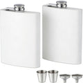2 pack white hip flasks