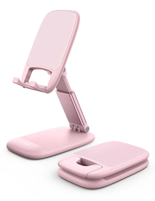 Lamicall Cell Phone Stand for Desk - [Height Adjustable] Foldable Mobile Phone Holder, Portable Stand for iPhone 17 16 15 14 13 12 11 Pro Max Plus Air, Galaxy S25, Office Gift, Telephone Accessories