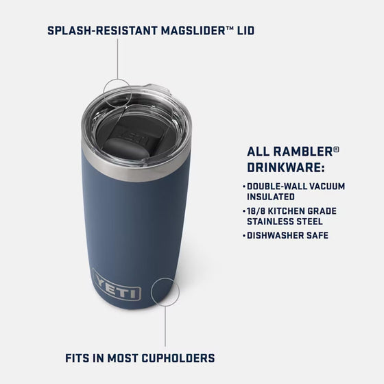 YETI Rambler 10 oz Tumbler, Stainless Steel, Vacuum Insulated with MagSlider Lid, Black Forest Green - hover image