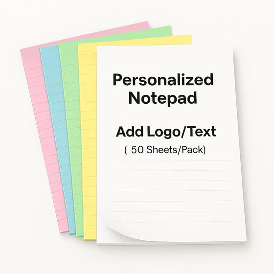 10-1000 Pads Personalized Notepads Bulk - Custom Notepad with Logo & Text 4.25"x5.5" 50 Sheets Pads for Office Business Classroom (Small(4.25''x5.5''))