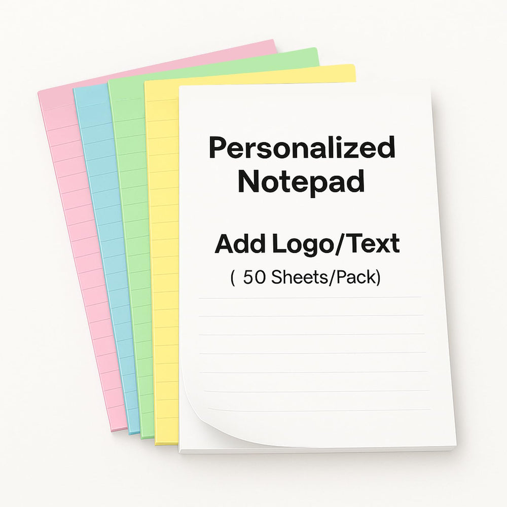 10-1000 Pads Personalized Notepads Bulk - Custom Notepad with Logo & Text 4.25"x5.5" 50 Sheets Pads for Office Business Classroom (Small(4.25''x5.5''))