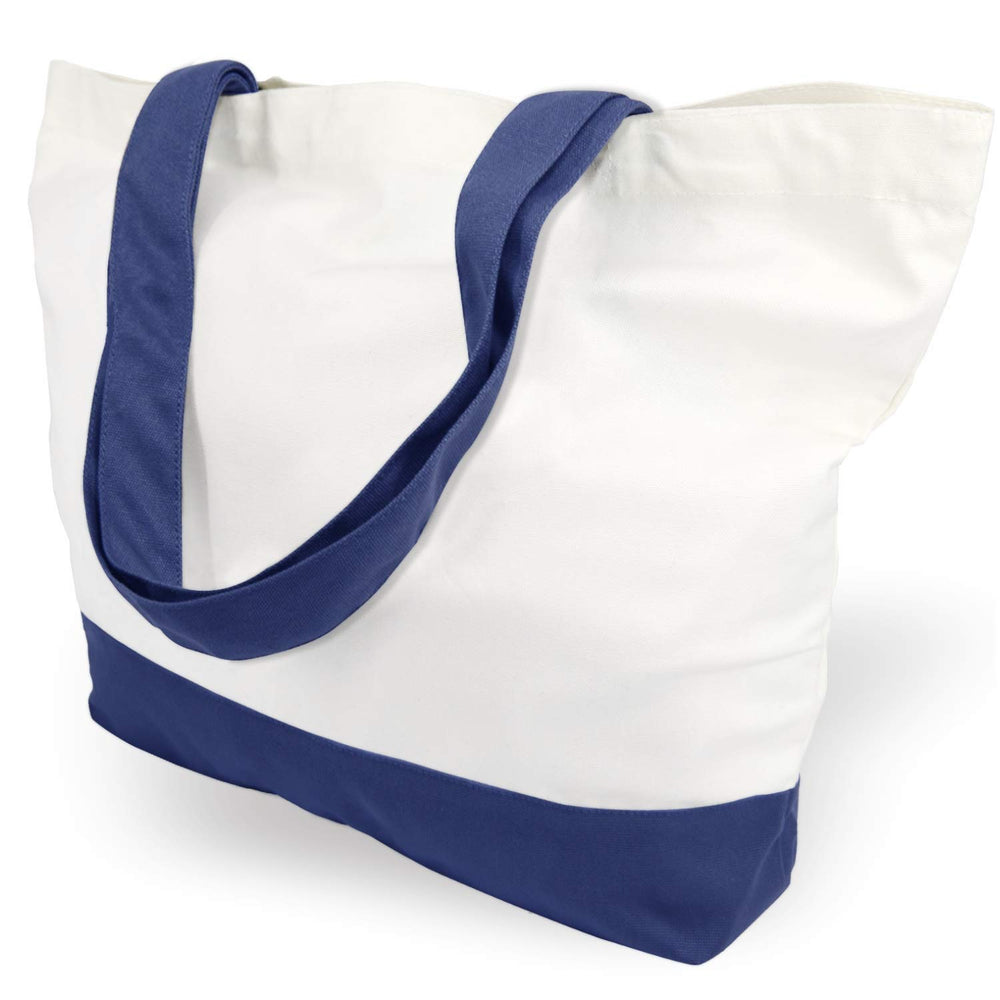 TOPDesign 1 | 3 | 6 | 12 | 24 Pack Super Strong Large 12oz Cotton Canvas Tote Bag, Reusable Grocery Shopping Cloth Bag, Fashionable Two-Tone Tote for Crafts, DIY Your Creative Designs (Pack of 1)